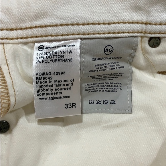 ❌ SOLD ❌ {AG} Tellis 33X33 White AG-ED Denim - Picture 7 of 8